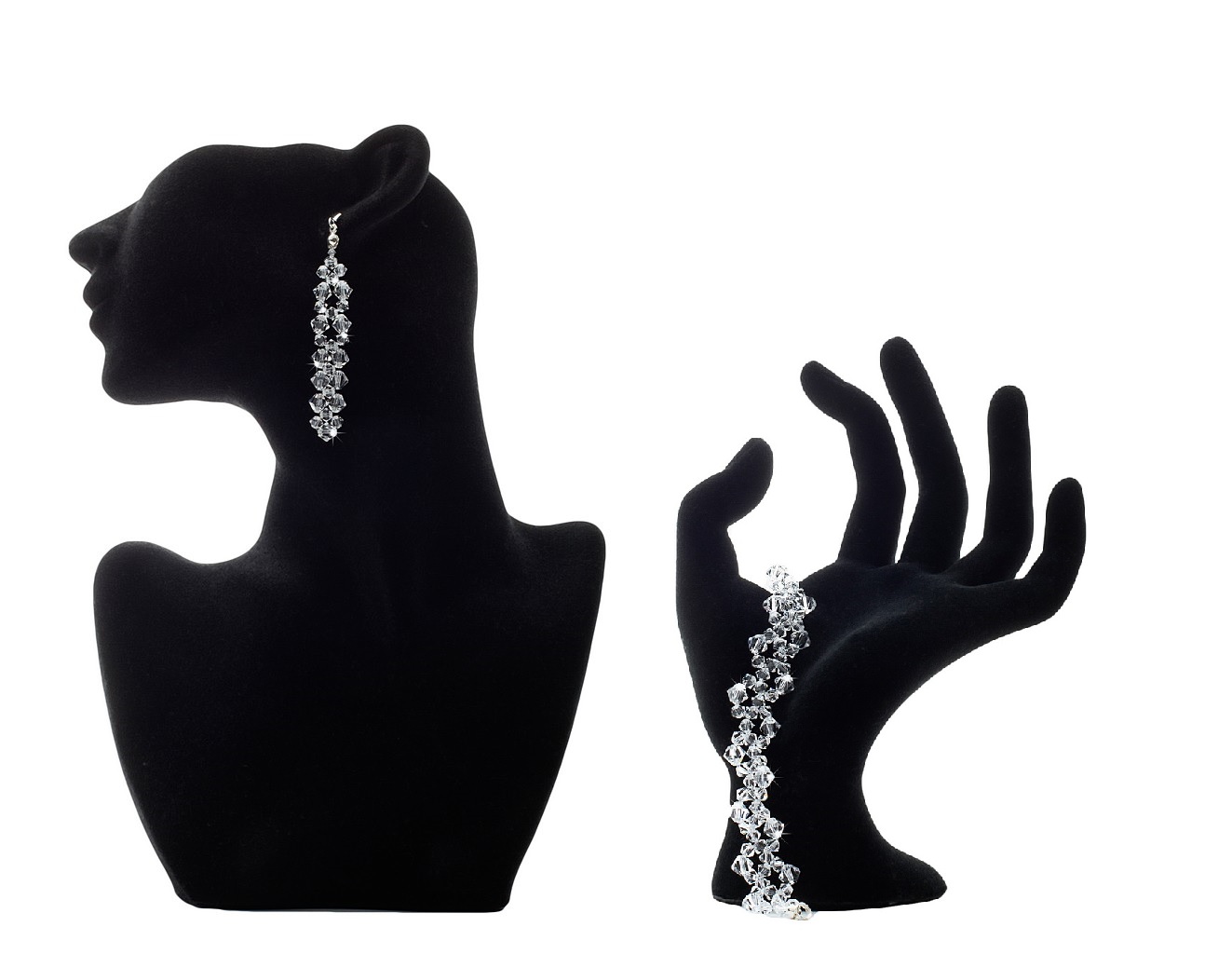svadobná sada SWAROVSKI elements dlhé náušnice