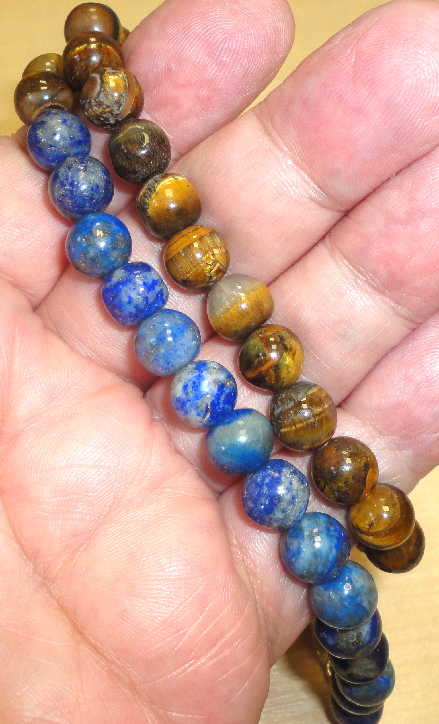 Lapis lazuli a Tiger Eye Prírodný náhrdelník