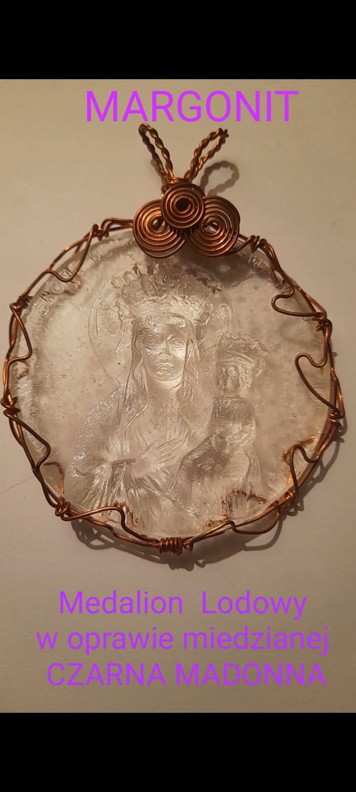 Medaillion Wisior Black Madonna 4 Margonit ručne vyrobený