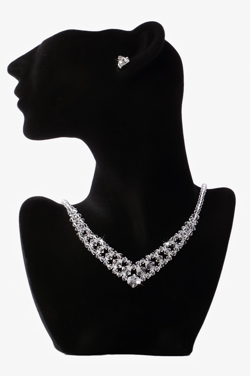 Náhrdelník SWAROVSKI elements strieborný svadobný náhrdelník