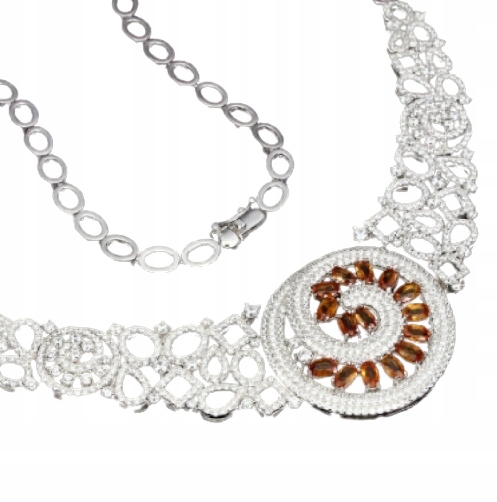Strieborný náhrdelník 925 Sapphires Certifikát
