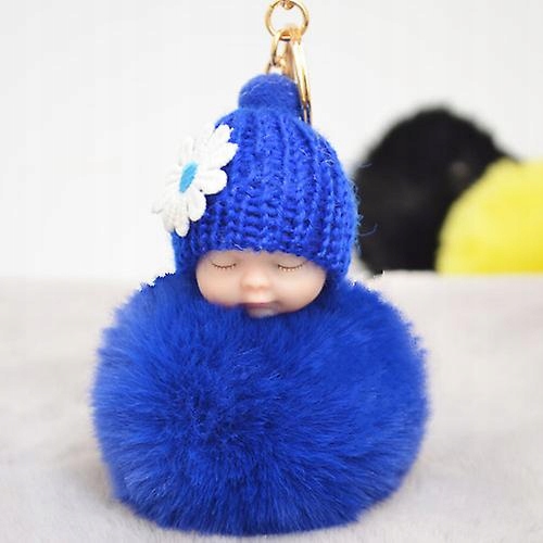 Modro-lemované kožušinové pompoms spánok