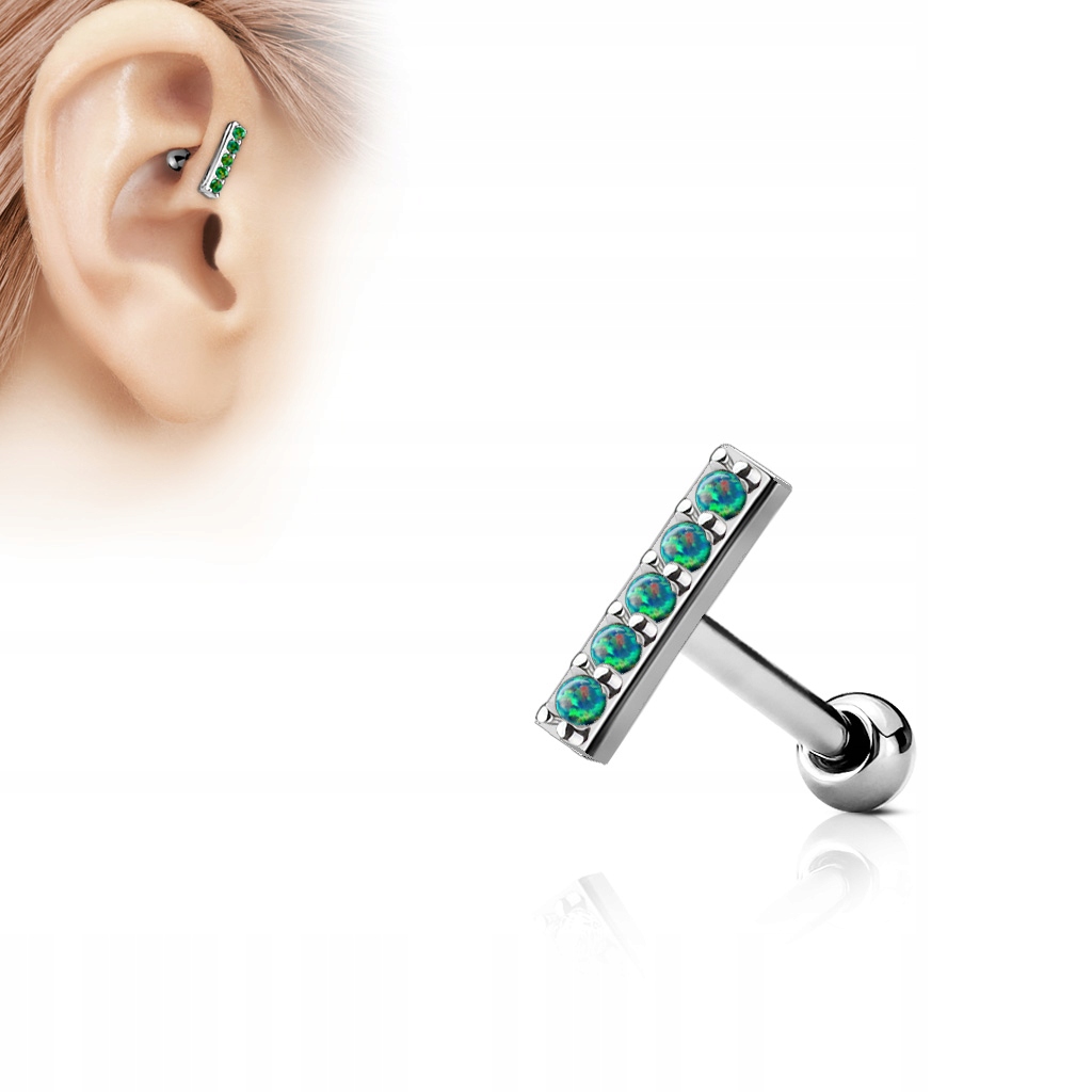 opal tragus helix piercing činka ušné chrupavky