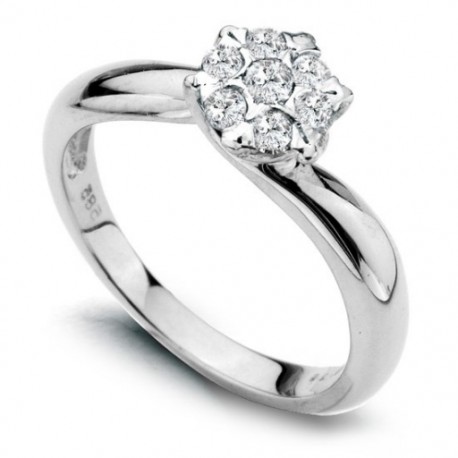 Prsteň s diamantmi 1046W bieleho zlata Pr.585