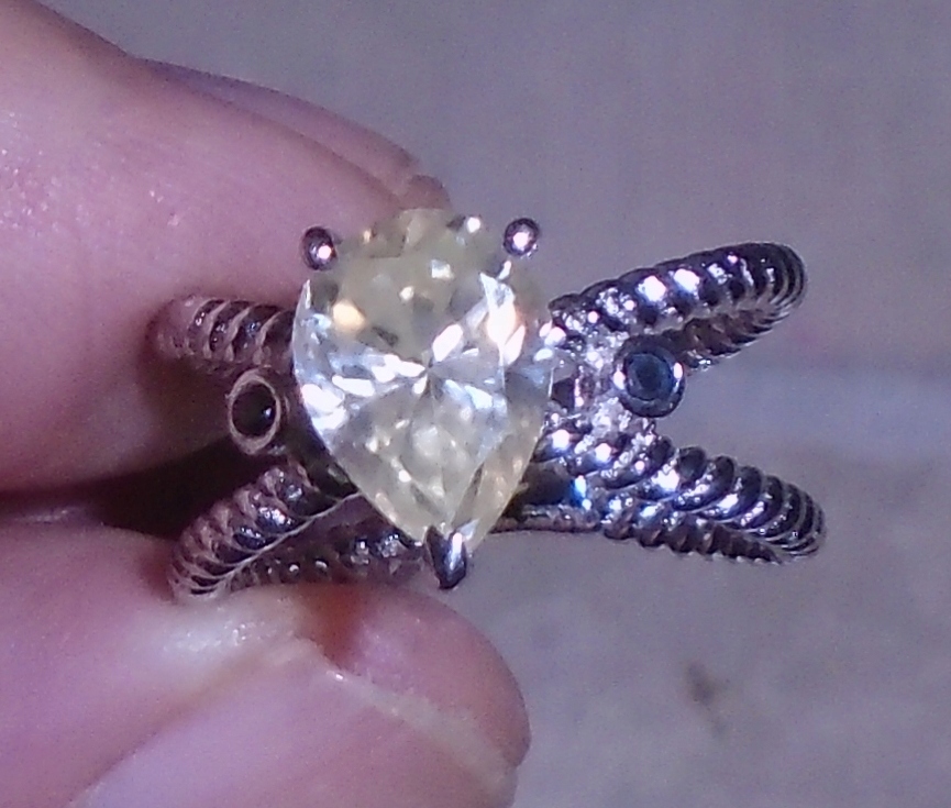 Moissanitový prsteň, ako Diamond 19.65Ct