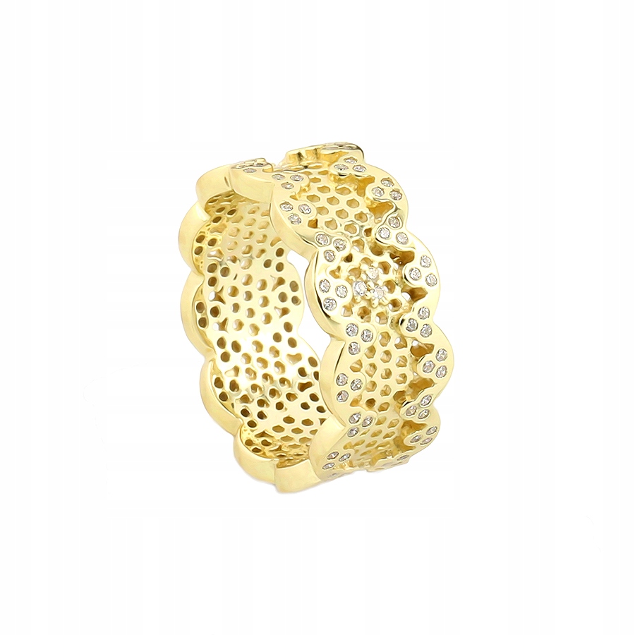 pozlátený KRUH prelamovaný BAND RING pr. 925