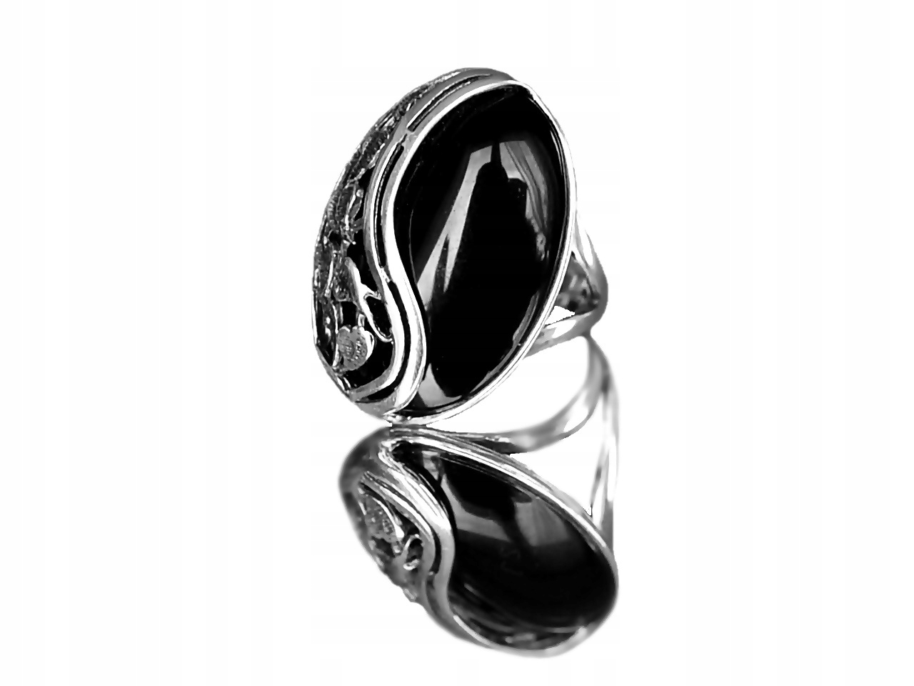 pr. Prsteň 925 SILVER BIG ONYX kameň, 19