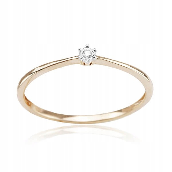 jednoduchý lacný zlatý prsteň DIAMOND BRILLANT 585