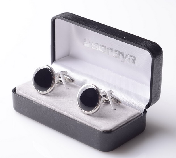 Soraya Black Round Cufflinks -DPD 24H