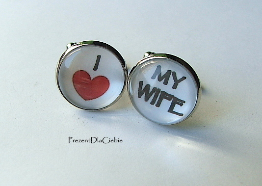 Košeľa Cufflinks Milujem svoju manželku srdce