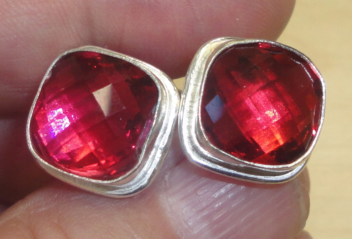 CuffLinks s Red Topaz 49.40Ct