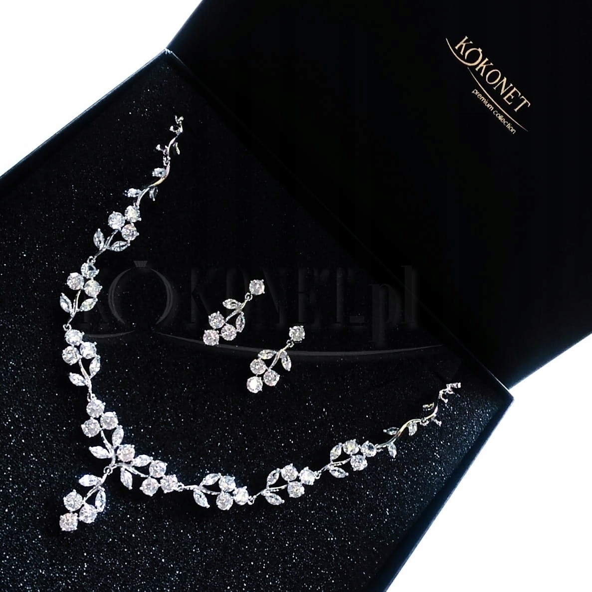 svadobná sada SILVER swarovski BOHO kvety listy