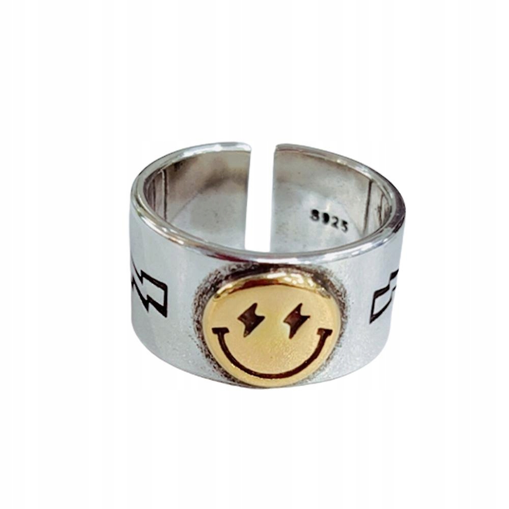 Zlaté vintage Smiley Face Ring Open Rings Predpisy